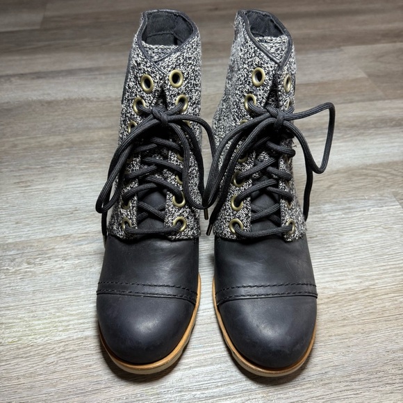 Sorel Joan of Arctic Wedge III Boot Black Grey - Picture 4 of 5